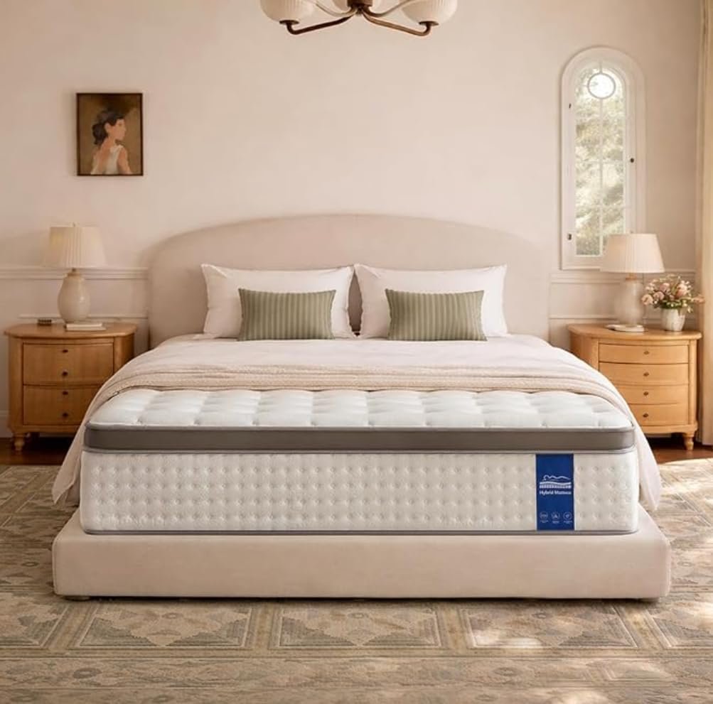 You are currently viewing 12 Inch King Size Hybrid Mattress in a Box – Memory Foam & Pocket Spring Mattress, Medium Firm Bed, Pressure Relief, Motion Isolation, Breathable & CertiPUR-US Certified