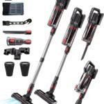6-in-1 Cordless Vacuum Cleaner, 80,000 RPM High-Speed Motor, 50-Min Runtime, Tangle-Free Upright Stick Vacuum for Carpet, Hard Floor & Multi-Surface Deep Cleaning