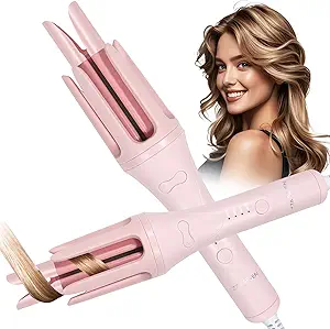 You are currently viewing Automatic Curling Iron, 1.25 Inch Hair Curler with 4 Temp. Options, 10S Fast Heating, 2-Way Rotation, 30 Min Auto Shut-Off, Anti-Scald-Tangle for Long Hair, Dual Voltage for Travel (Pink)