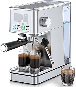 Read more about the article 20BAR Espresso Machine, Cold Brew, Stainless Steel for Home,Silver | Compact espresso maker with PID temp control, Warm cup & detachable steam wand with Clean Mode, HD display, 57.5oz water tank