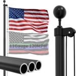 25 FT Heavy Duty Flag Pole 120MPH Wind Test 11 Gauge for Outside House