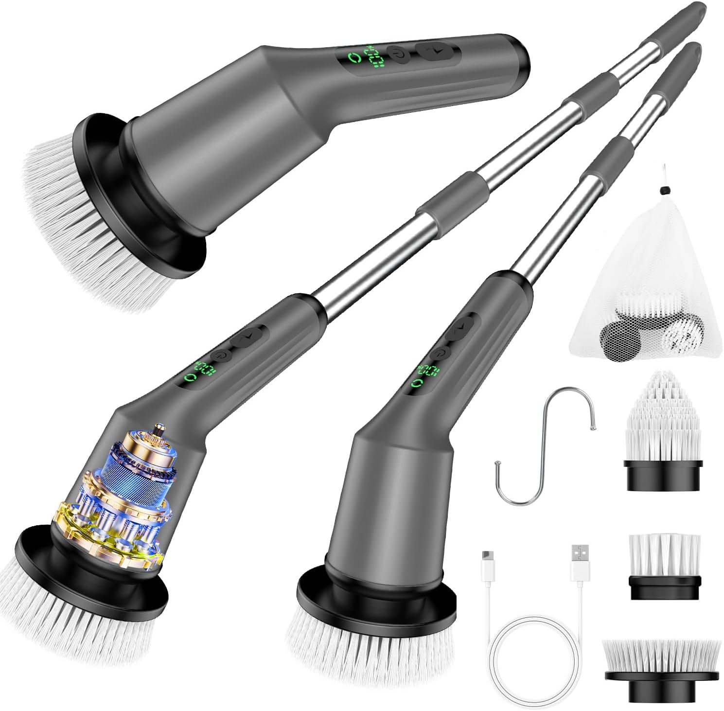 You are currently viewing Electric Spin Scrubber, Shower Scrubber Cordless Scrub Brush, Grey