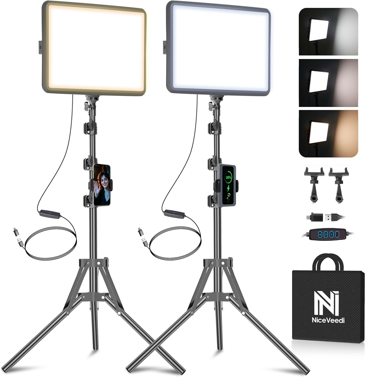 You are currently viewing 📸 2-Pack LED Video Light Kit – NiceVeedi Studio Lighting Setup