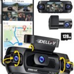 4 Channel Dash Cam, 4K Front Rear and Inside Dash Camera for Cars, 360° View, Free 128GB Card Included, 5GHz WiFi, GPS, APP Control, 24/7 Parking Mode, 8 IR Night Vision Lights, G-