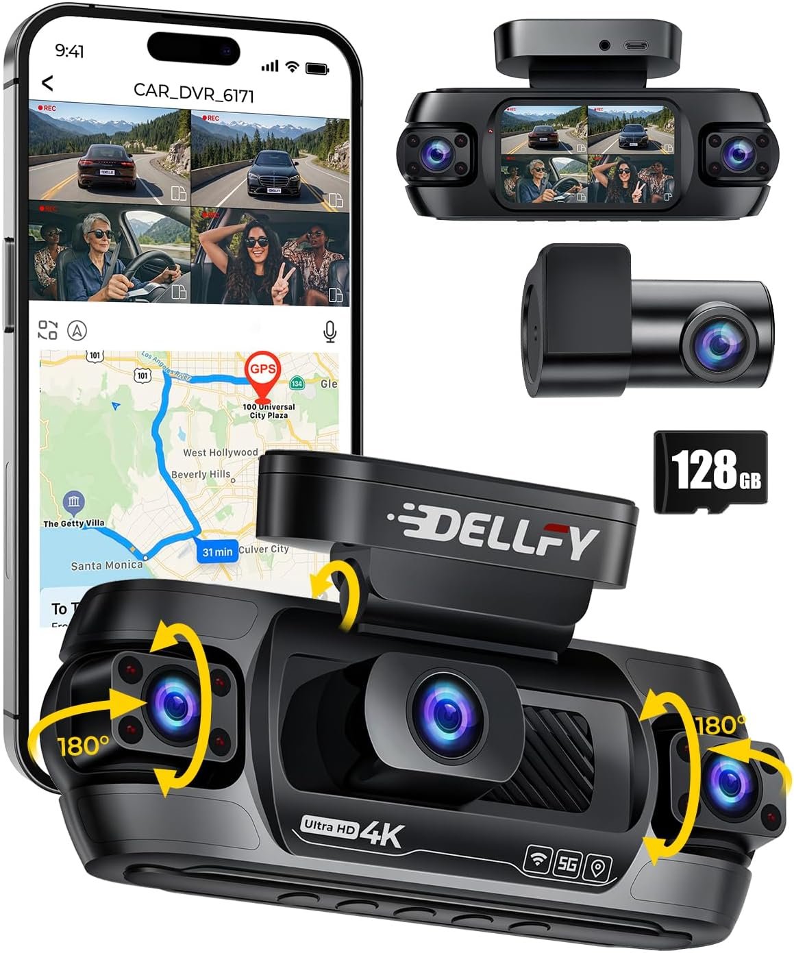 You are currently viewing 4 Channel Dash Cam, 4K Front Rear and Inside Dash Camera for Cars, 360° View, Free 128GB Card Included, 5GHz WiFi, GPS, APP Control, 24/7 Parking Mode, 8 IR