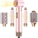 Click to see full view Alexa AI Ask Alexa  How fast does it dry hair?   Does it reduce frizz and static?   How long do the curls last?   Why you might like this   Compare with similar   Ask something else 5-in-1 Hair Dryer Brush Set – Detachable Hot Air Styling Tool for Straightening, Curling, Volumizing & Smoothing, High-Speed Travel-Friendly Blow Dryer Brush with Paddle & Curling Attachments