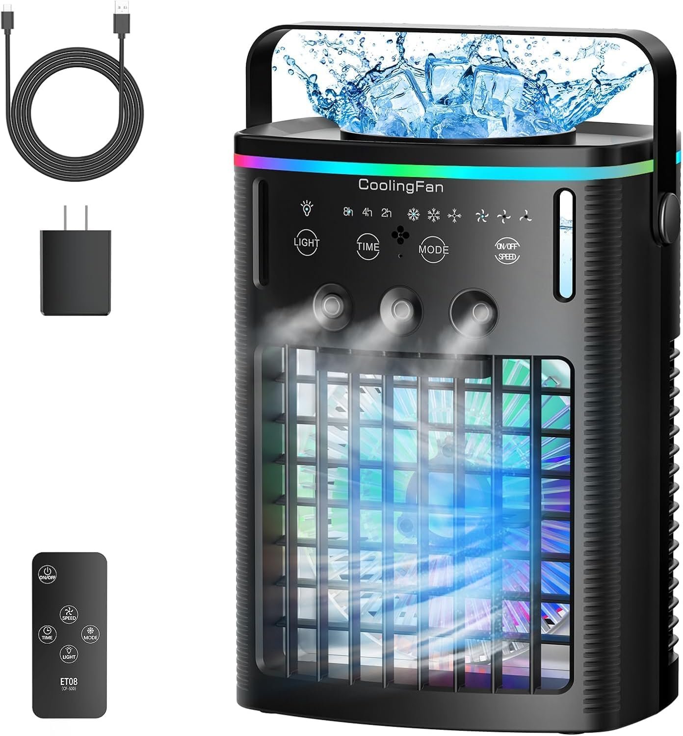You are currently viewing Portable Air Conditioners, Small Air Conditioner Portable with Remote, 3 Speeds & 3 Mist Modes & Timer Mini Evaporative Air Cooler, Personal Cooling Misting Fan for Bedroom