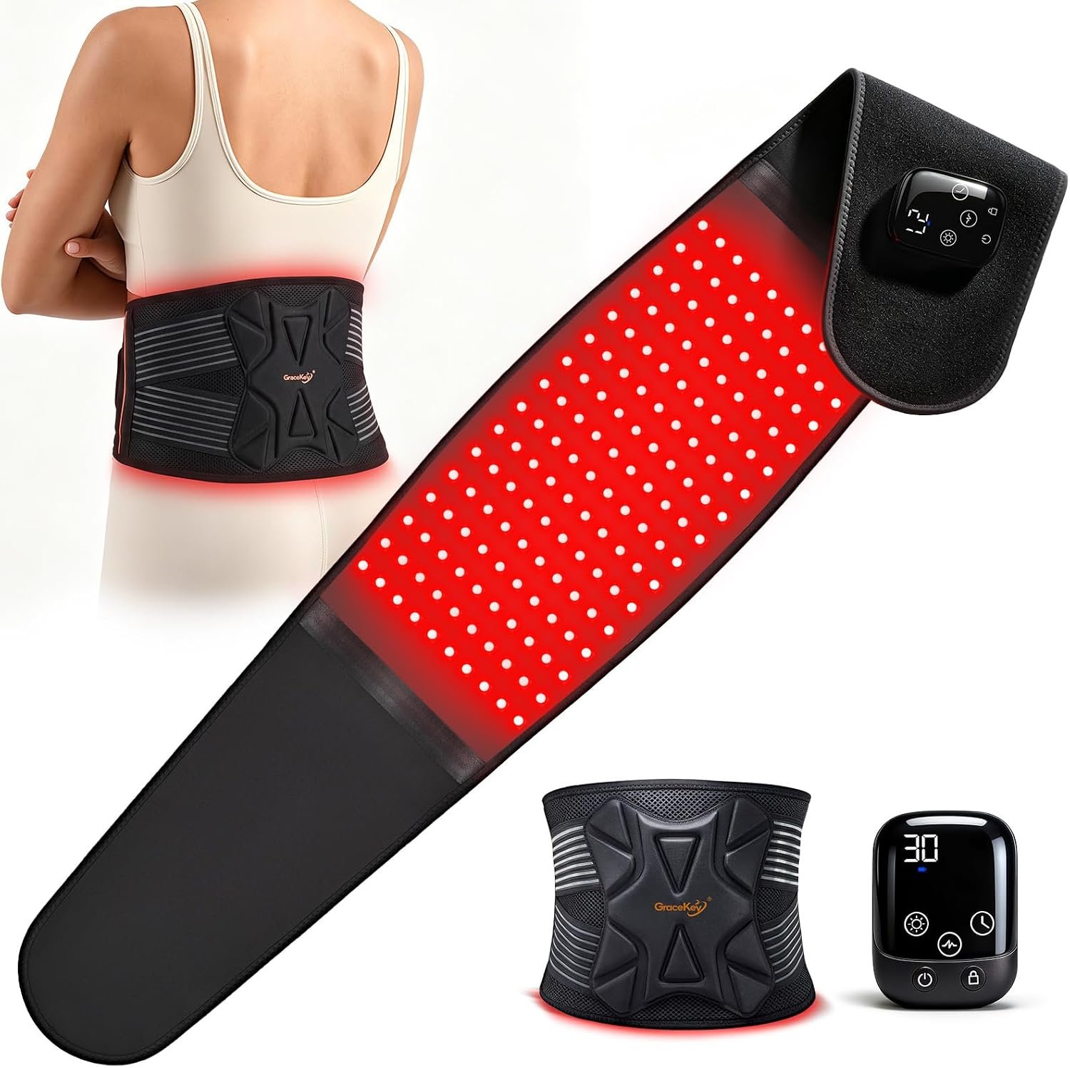 You are currently viewing Massage, 5000mAh Cordless Wrap – 660nm & 850nm Infrared Light Therapy Device, Adjustable Heating Belt for Back, Waist, Belly & Shoulder Pain Relief, Daily Wellness