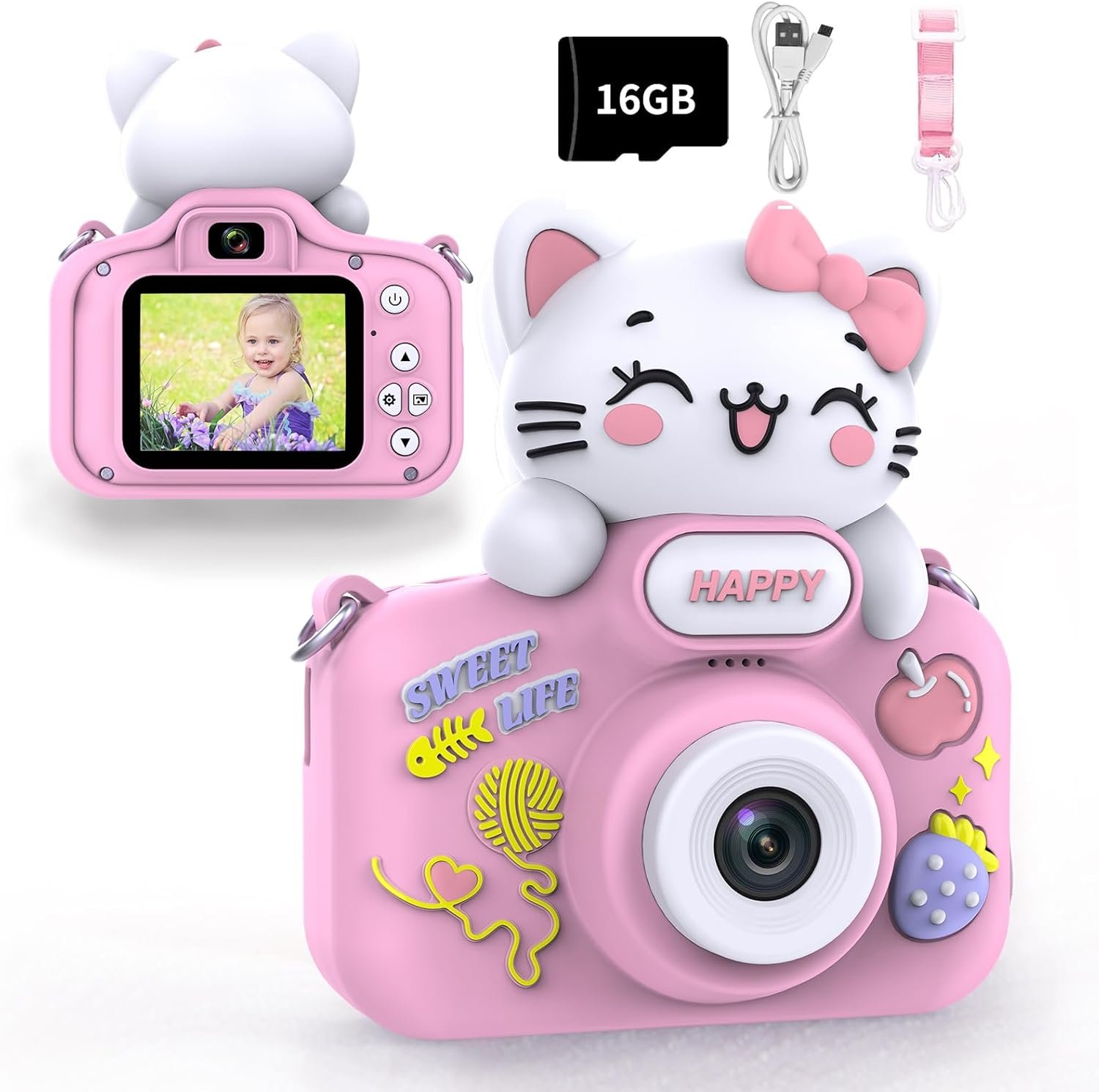 You are currently viewing Kids Camera for Boys and Girls, Digital Camera for Kids Toy, Toddler Camcorder Birthday for Age 3 4 5 6 7 8 9 10 with 16GB SD Card, Video Recorder 1080P HD IPS 2 Inch(Pink)