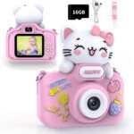 Kids Camera for Boys and Girls, Digital Camera for Kids Toy, Toddler Camcorder Birthday for Age 3 4 5 6 7 8 9 10 with 16GB SD Card, Video Recorder