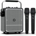150W High-Power Karaoke Machine with 2 Wireless Microphones for Adults S200 | PA System Wireless Voice Amplifier with AI Sound Boost, Portable Bluetooth Speaker with Handheld Mics for Events,