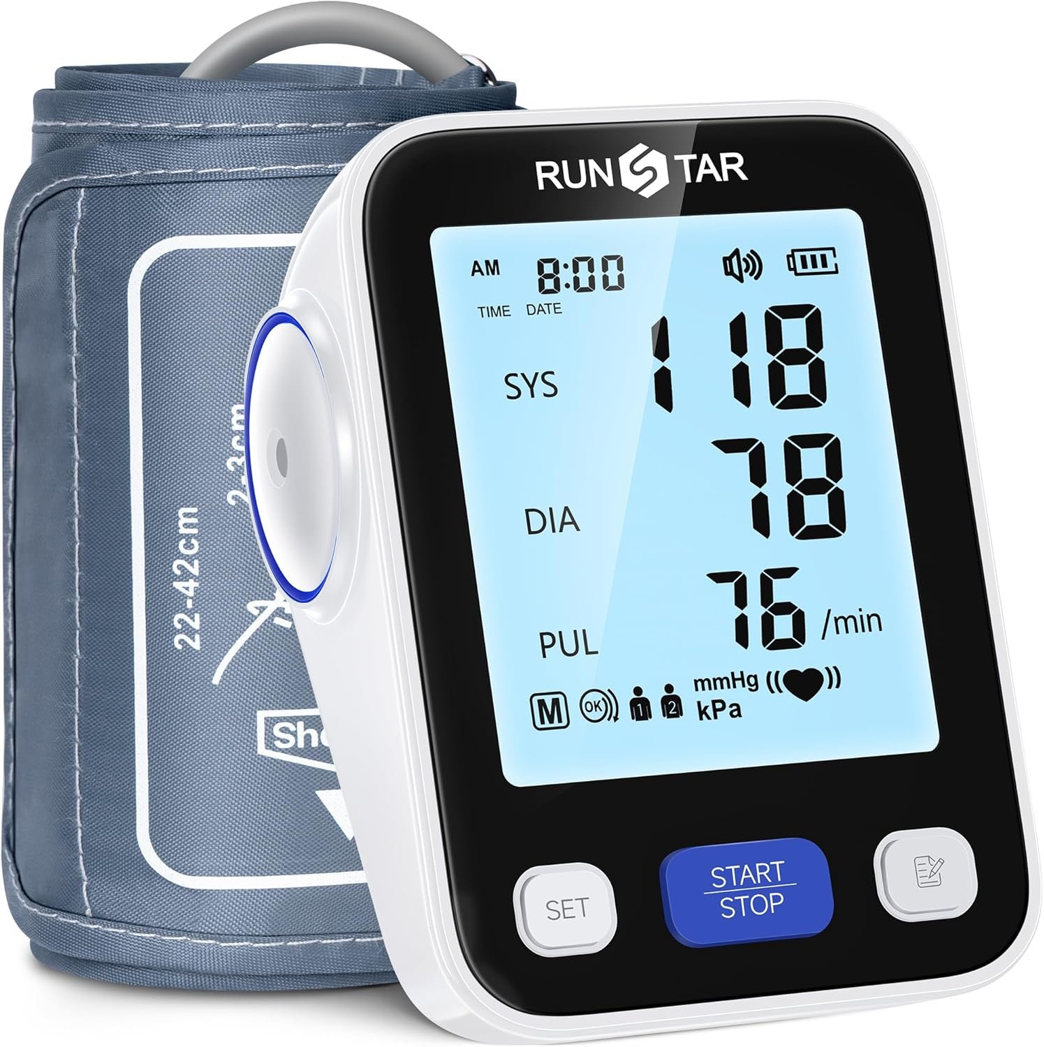 You are currently viewing RunStar Upper Arm Blood Pressure Monitor with Wide Range Cuff (8.6” -16.5”) for Home Use FSA&HSA Eligible, Automatic Digital BP Machine with Storage Bag, 2×99 Reading