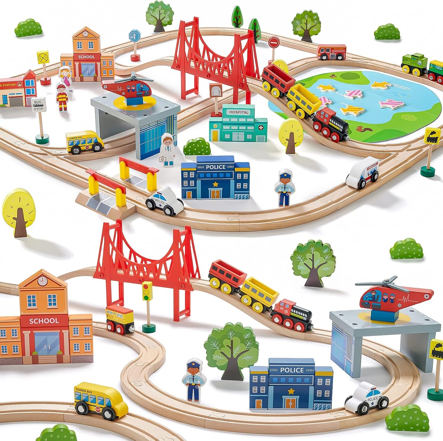 You are currently viewing Tiny Land 110PCS Wooden Train Set for Kids (Ages 3–7) – Complete Railway Track Toy with Storage Box, Compatible with Major Brands, Educational Playset Gift for Boys & Girls