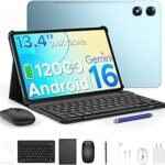 P13 Pro 13.4 inch Tablet, Android Tablet with 48GB RAM 256GB ROM, 2.4K 120Hz Android Tablet with Gemini AI, T7280 Octa-Core, 12000mAh,16