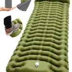 Camping Sleeping Pad, Inflatable Camping Mattress Pad with Built-in Pillow & Foot Pump, 4 Inch Thick Ultralight Sleeping Air M