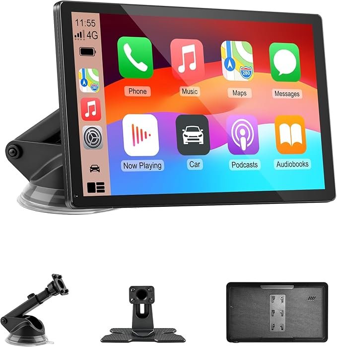 You are currently viewing CarPlay Screen for Car, 9” Wireless CarPlay & Android Auto – Smart Portable Touchscreen with Bluetooth/FM, Mirror Link, Voice Control, GPS Navigation, Hands-Free Calling, Plug & Pl