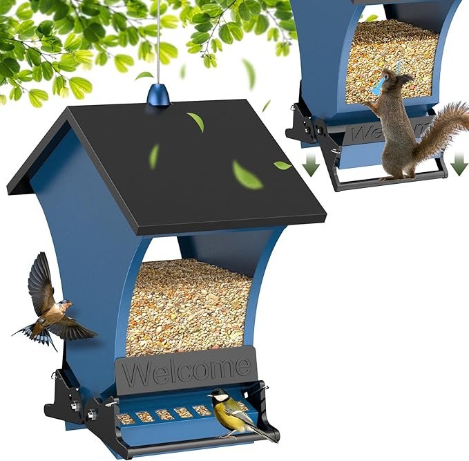 You are currently viewing Bird Feeders for Outdoors, 5LB Metal Hanging Feeders, Large Wild Feeders for Cardinals, Chickadees, Durable Back