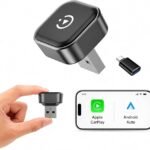 Mini Wireless CarPlay & Android Auto Adapter, Low-Profile USB-A 2-in-1 Wireless Adapter for Fact