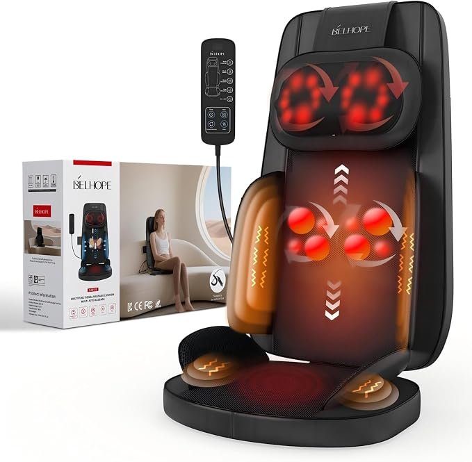 Read more about the article Shiatsu Neck and Back Massager for Pain Relief Deep Tissue, 8D Kneading Massage Chair Pad with Heat, Home Office,
