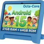 Android 15 Kids Tablet 10.1 Inch, Octa-Core Processor, Case Included,Blue | Built-in parental controls; Google Kid