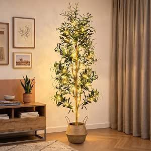 You are currently viewing Olive Trees Artificial Indoor 7Ft Tall Faux Plants Large Fake Olivos Tree | Dynamic Lighted Decor,With White Plant
