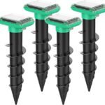 Mole Repellent Solar Powered, Snake Repellent for Yard, Squirrel Repellent Outdoor, Ultrasonic Deterrent Stakes, Get Rid for Gopher, Vo