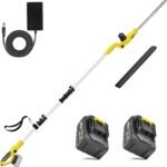 20V Cordless Pole Hedge Trimmer, 14-Feet Reach with 2X4.0Ah Batteries& Fast Charger, 5/8-Inch Cutting Capa