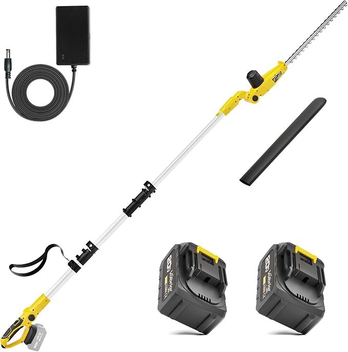 You are currently viewing 20V Cordless Pole Hedge Trimmer, 14-Feet Reach with 2X4.0Ah Batteries& Fast Charger, 5/8-Inch Cutting Capa