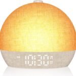 Wake Up Light Sunrise Alarm Clock with White Noise Machine, 30 Natural Sounds, Sunrise & Sunset Simulation, Sleep Aid & Bedside Alarm Clock